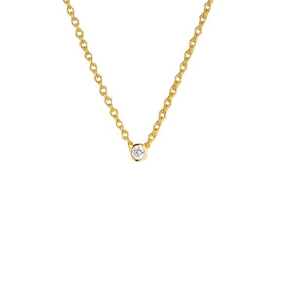 Hope Single Necklace Diamond Gold – minimalistische Halskette aus 18-karätigem Gold mit Brillantschliff-Diamant