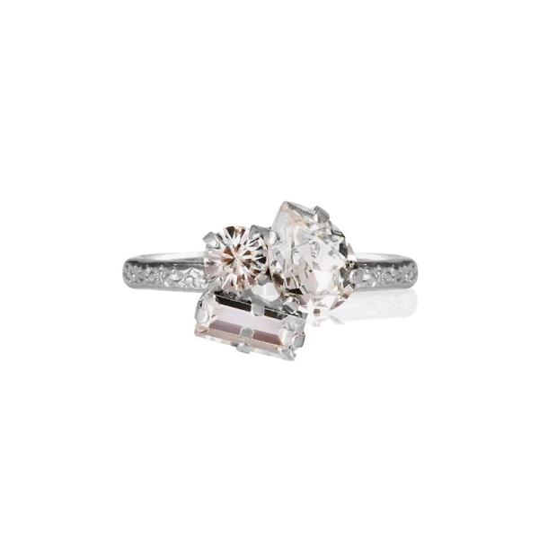 Isa Ring Rhodium Crystal - Caroline Svedbom - Snabb frakt & paketinslagning - Nordic Spectra