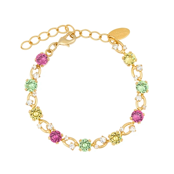 Armband i guld med höstinspirerade blommotiv