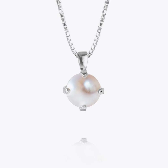 Classic Petite Necklace Rhodium Pearl - Caroline Svedbom - Nopea toimitus ja lahjapakkaus - Nordic Spectra