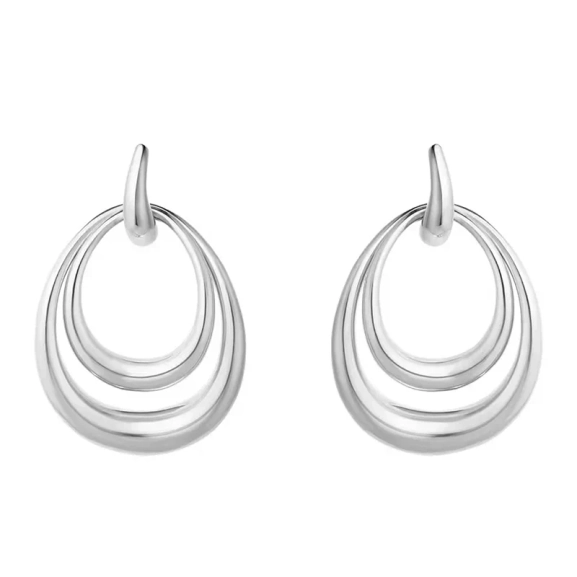 Offspring Dubbla Örhängen Stora i silver med sammanlänkade former