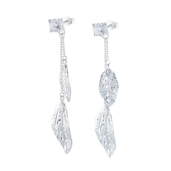 Autumn Leaves Örhängen i silver med cubic zirkoner