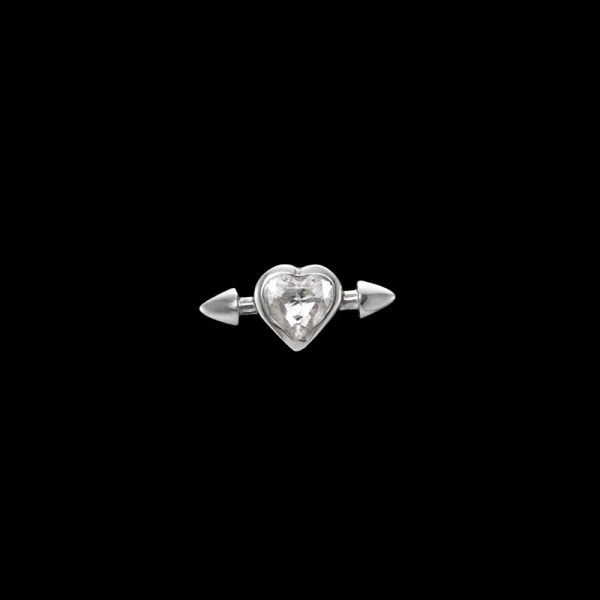 Pierced Heart Ear Stud Clear Quartz - Maria Nilsdotter - 1-2 dagars leverans - Nordic Spectra