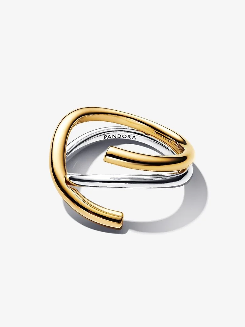 Organiskt Tvåfärgad Ring Silver & Guld från Pandora Essence - En unik design i sterlingsilver och 14 karat guldplätering som lyfter din stil med en subtil känsla av lyx.