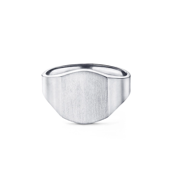 Ola Signet Ring 18K White Gold Matte von Nordic Spectra, Schneller Versand - Nordicspectra.de