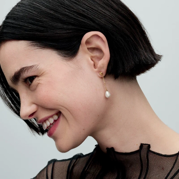 Behandelte Süßwasserzuchtperlen Ohrhänger - PANDORA - Nordic Spectra