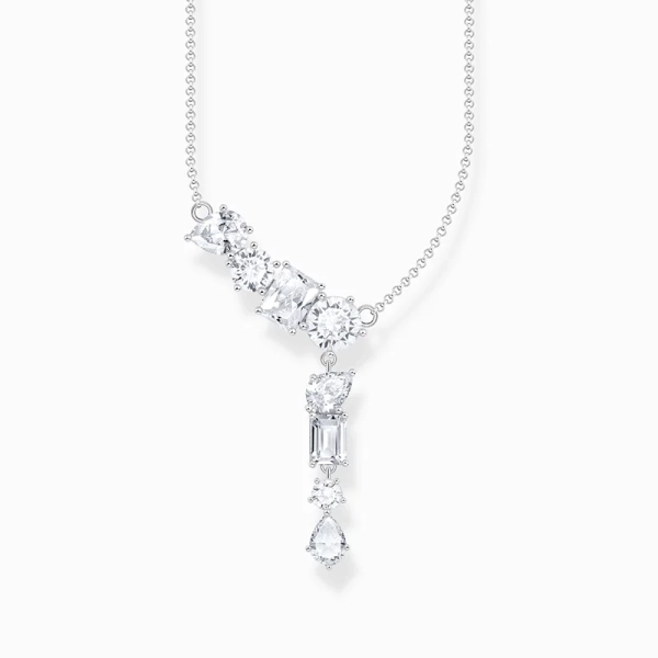 Halskette im Y-Stil mit acht weißen Steinen Silber - Thomas Sabo - Nordic Spectra
