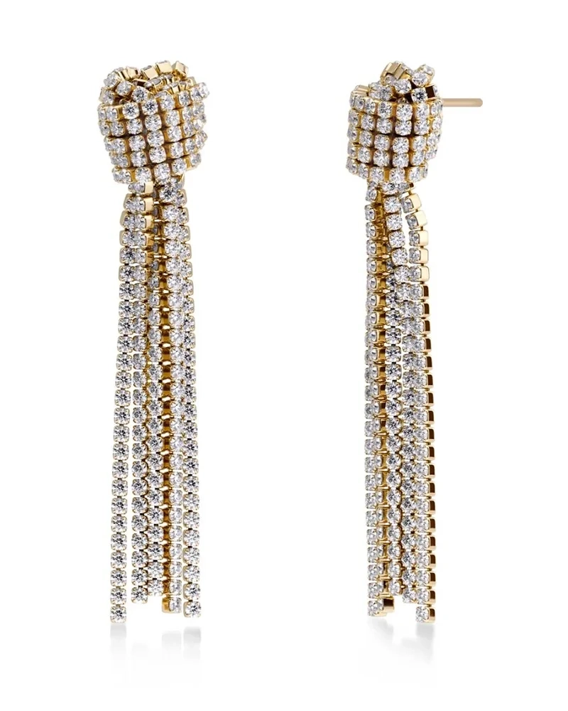 Örhängen i 14K guldplätering med knutdesign och cubic zirconia-stenar