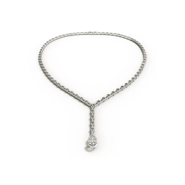 Eloge Pear Cut Diamond Collier i vitguld med en 2