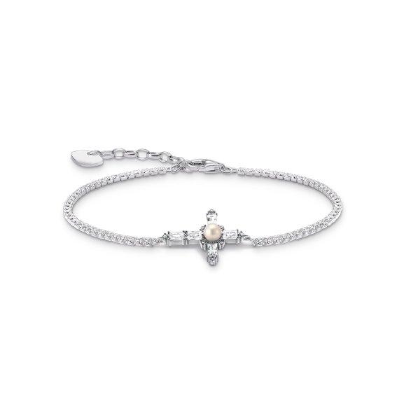 Armband mit weißem Kreuz Cross Romance Silber - Thomas Sabo - Nordic Spectra
