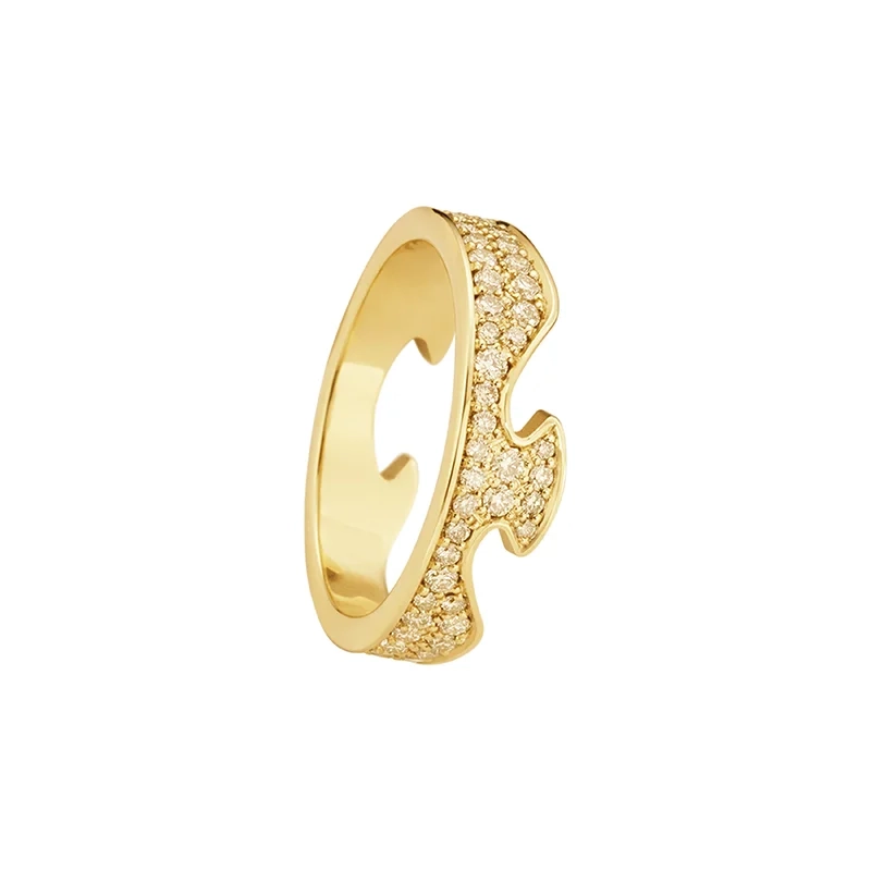 Fusion Ytterring Guld & Champagne Diamanter Pavé