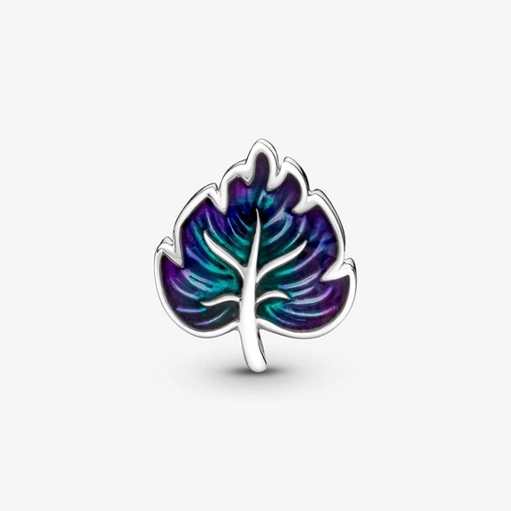Violettes & Grünes Blatt Charm von PANDORA, Schneller Versand - Nordicspectra.de