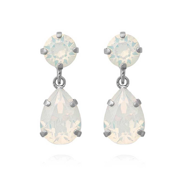 Mini Drop Earrings Rhodium White Opal - Caroline Svedbom - Nopea toimitus ja lahjapakkaus - Nordic Spectra