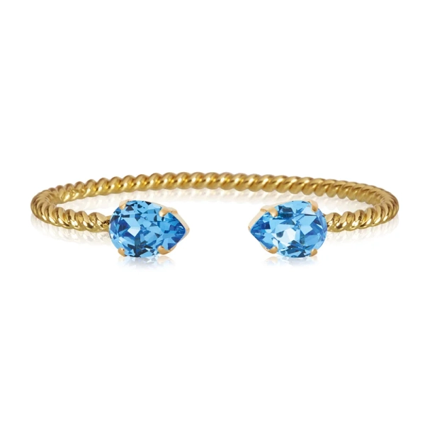 Guldpläterat armband med justerbar längd och isblå Swarovski® kristall från Caroline Svedbom
