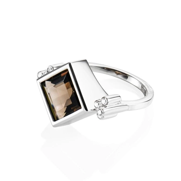 Shiny Memory Ring - Smokey Quartz von Efva Attling, Schneller Versand - Nordicspectra.de