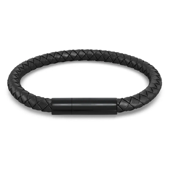 Franky Bracelet Leather Black Black - Edblad - Snabb leverans - Gratis paketinslagning