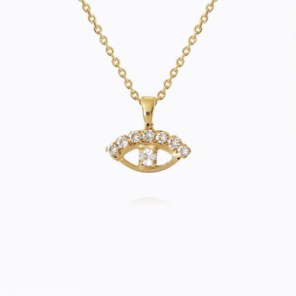 Petite Greek Eye Necklace Gold Crystal - Caroline Svedbom - Snabb leverans - Nordic Spectra
