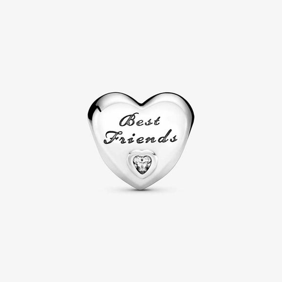 Poliertes Best Friends Herz Charm von PANDORA, Schneller Versand - Nordicspectra.de