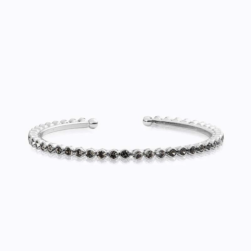 Caroline Svedbom - Siri Bangle Rhodium Black Diamond