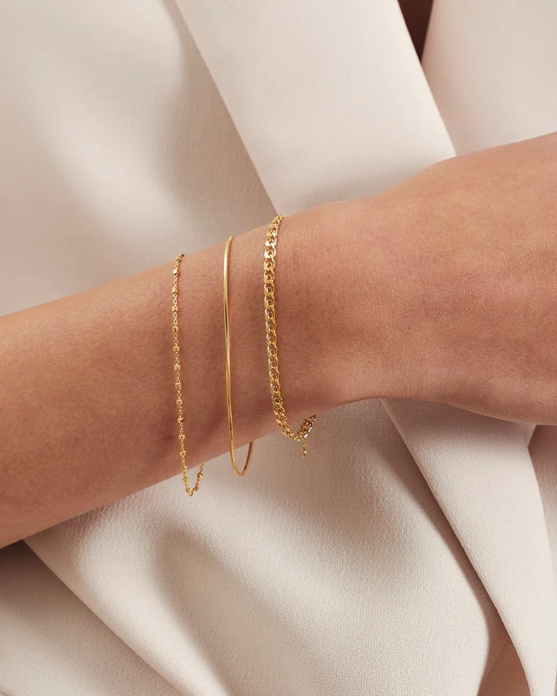 Sheer Mirror Bracelet Gold i 18K guldpläterat återvunnet silver