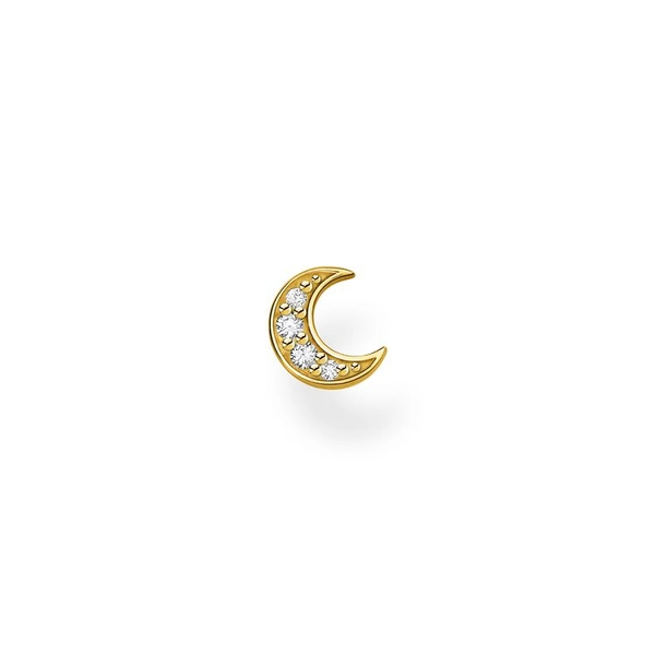 Einzel Ohrstecker Mond Pavé Gold von Thomas Sabo, Schneller Versand - Nordicspectra.de