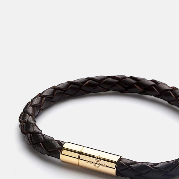 Leather Bracelet Silver - Black - Skultuna - Snabb frakt & paketinslagning - Nordicspectra.se