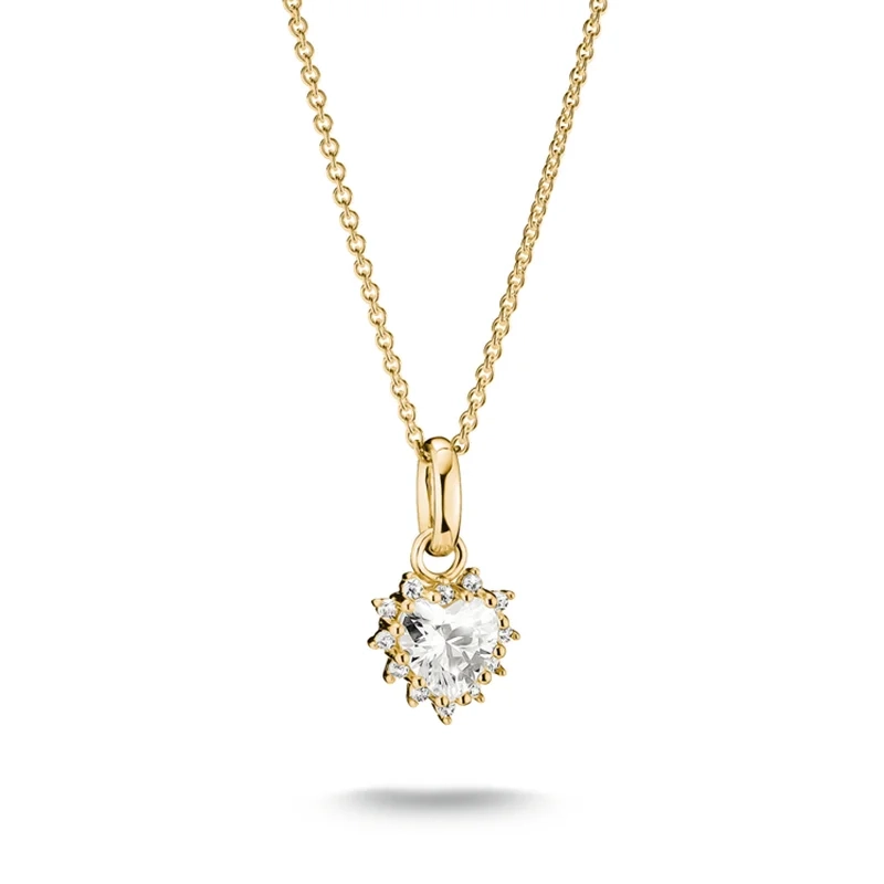 Thomas Sabo - Hjärtformad Kristall Halsband Guld
