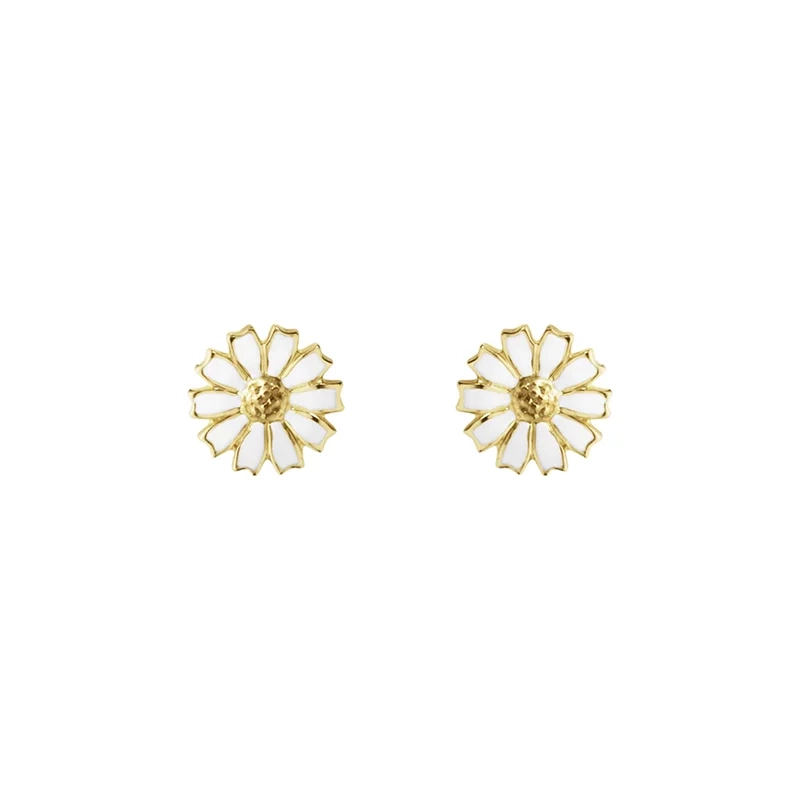 Georg Jensen - Daisy Vit Örhängen ⌀ 7 mm Guld