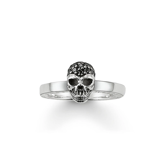 Dödskallering Svart Pavé - Thomas Sabo ringar - Snabb frakt & paketinslagning - Nordicspectra.se