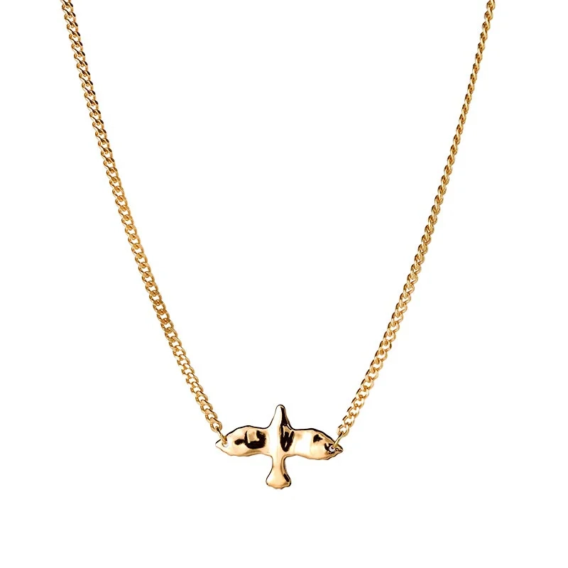 Organic Dove Curb Necklace Gold