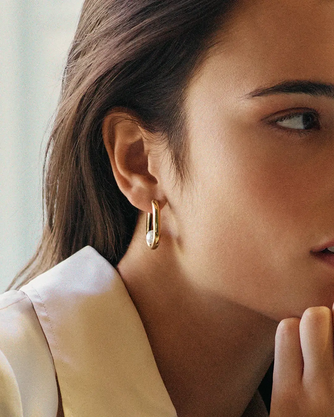 Modernist Pearl Hoops L Gold - Edblad - Snabba leveranser - Gratis paketinslagning