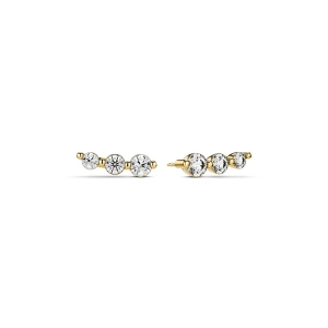 Tiara Piccolo Earrings i 14K guld med tre gnistrande syntetiska diamanter