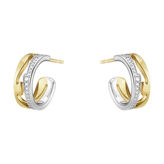 Fusion Örhängen Guld och Vitguld med 0.19 ct Diamanter - Georg Jensen örhängen - Snabb frakt & paketinslagning - Nordicspectra.se