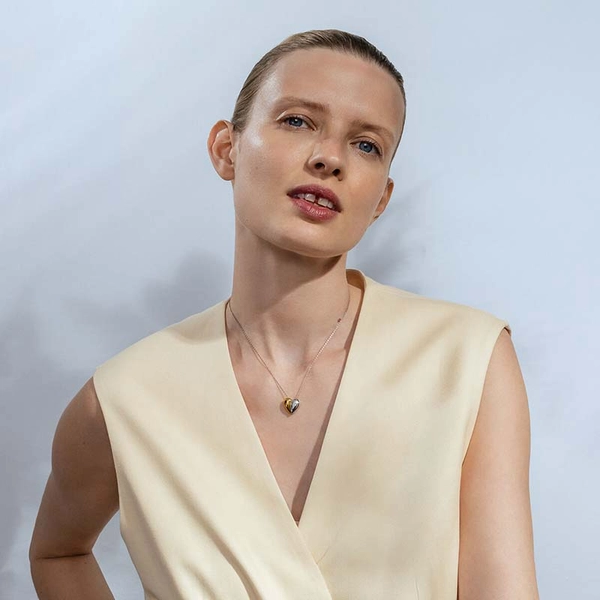 Curve Heart Pendant Silver & Guld - Georg Jensen örhängen - Snabb frakt & paketinslagning - Nordicspectra.se