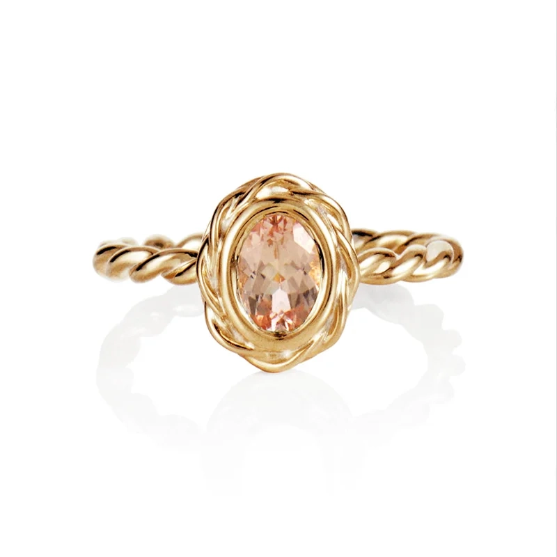 Efva Attling - Wrapped Colour Ring - Morganite Gold