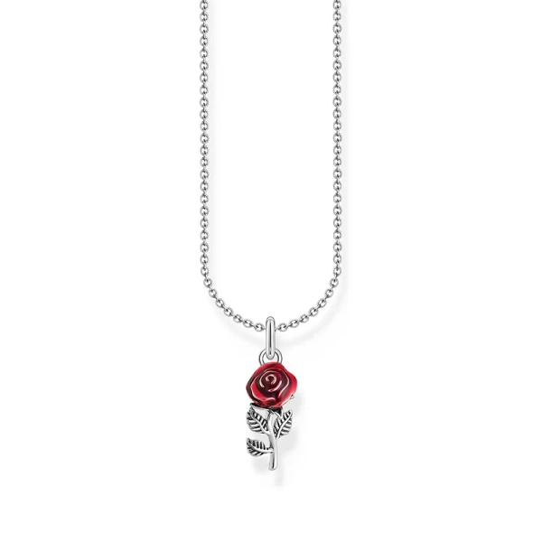 Kette mit rotem Rosen-Anhänger Silber - Thomas Sabo - Nordic Spectra