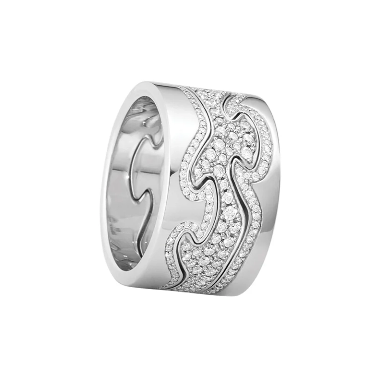 Fusion 3-delad Ring Vitguld Pavé Diamanter - Georg Jensen - Designsmycken med snabba & trygga leveranser - Nordic Spectra