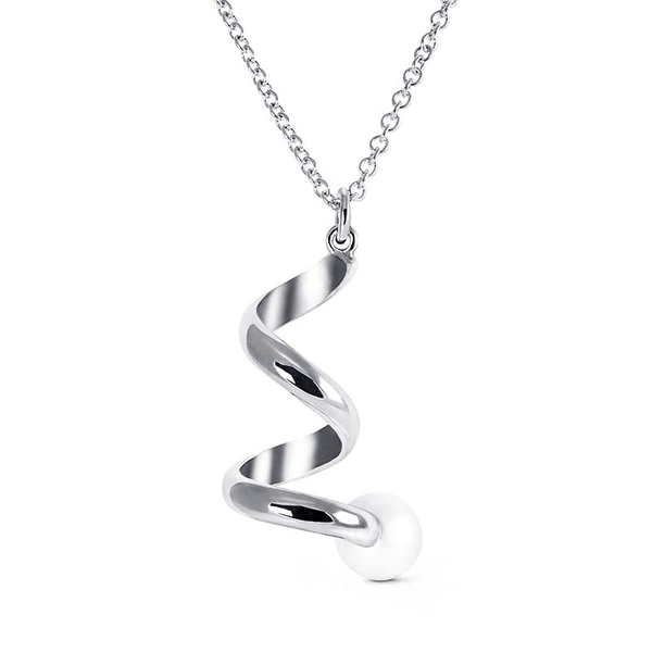 Spin On Necklace Large Silver & Pearl von Nordic Spectra, Schneller Versand - Nordicspectra.de
