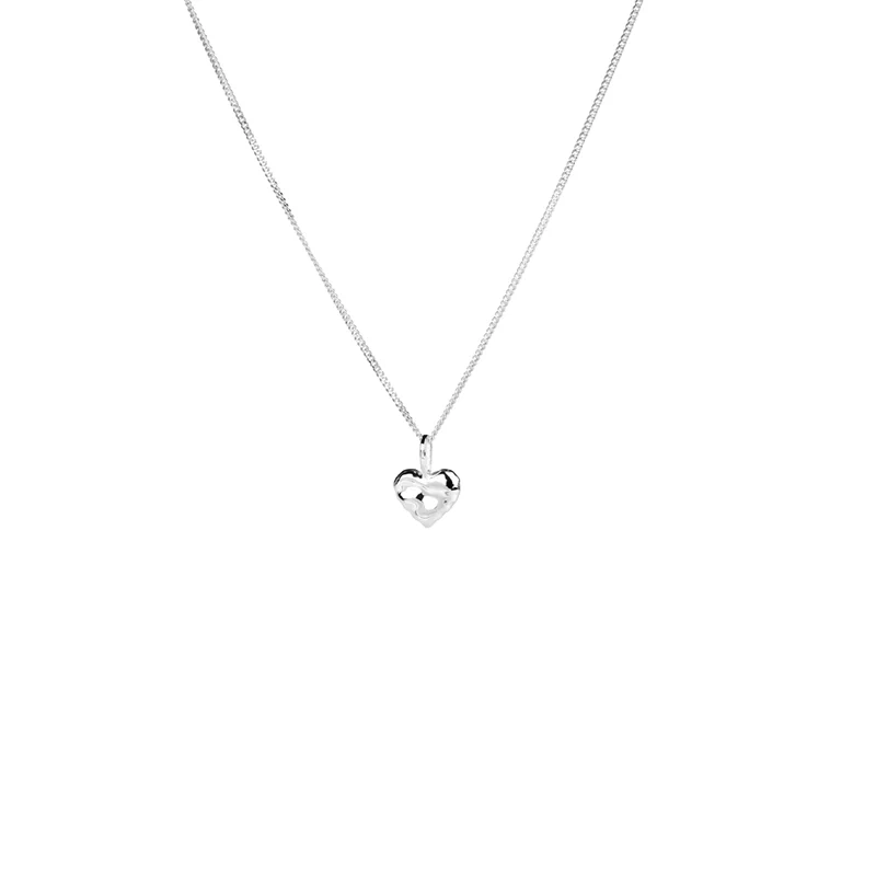 Emma Israelsson - Mini Organic Heart Necklace Silver