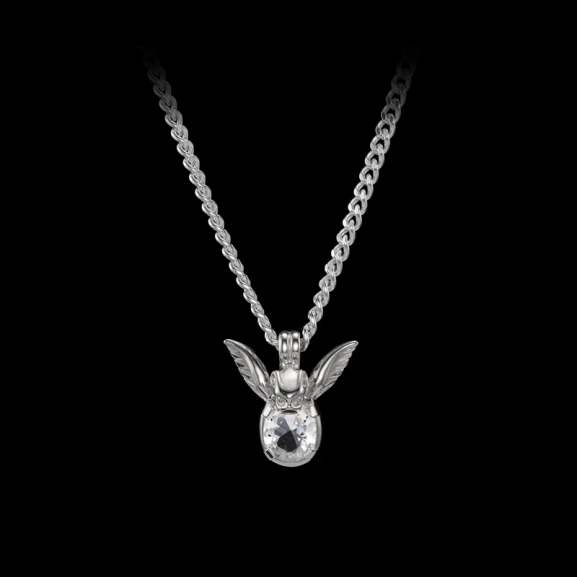 Gargoyle Necklace i silver med bergkristall