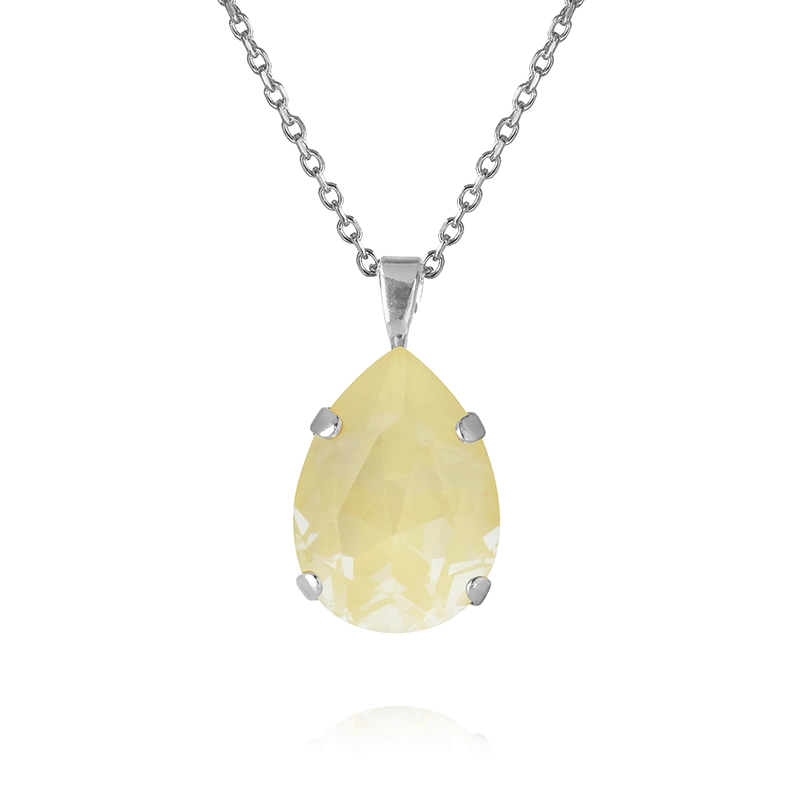 Caroline Svedbom - Mini Drop Necklace Rhodium Soft Yellow