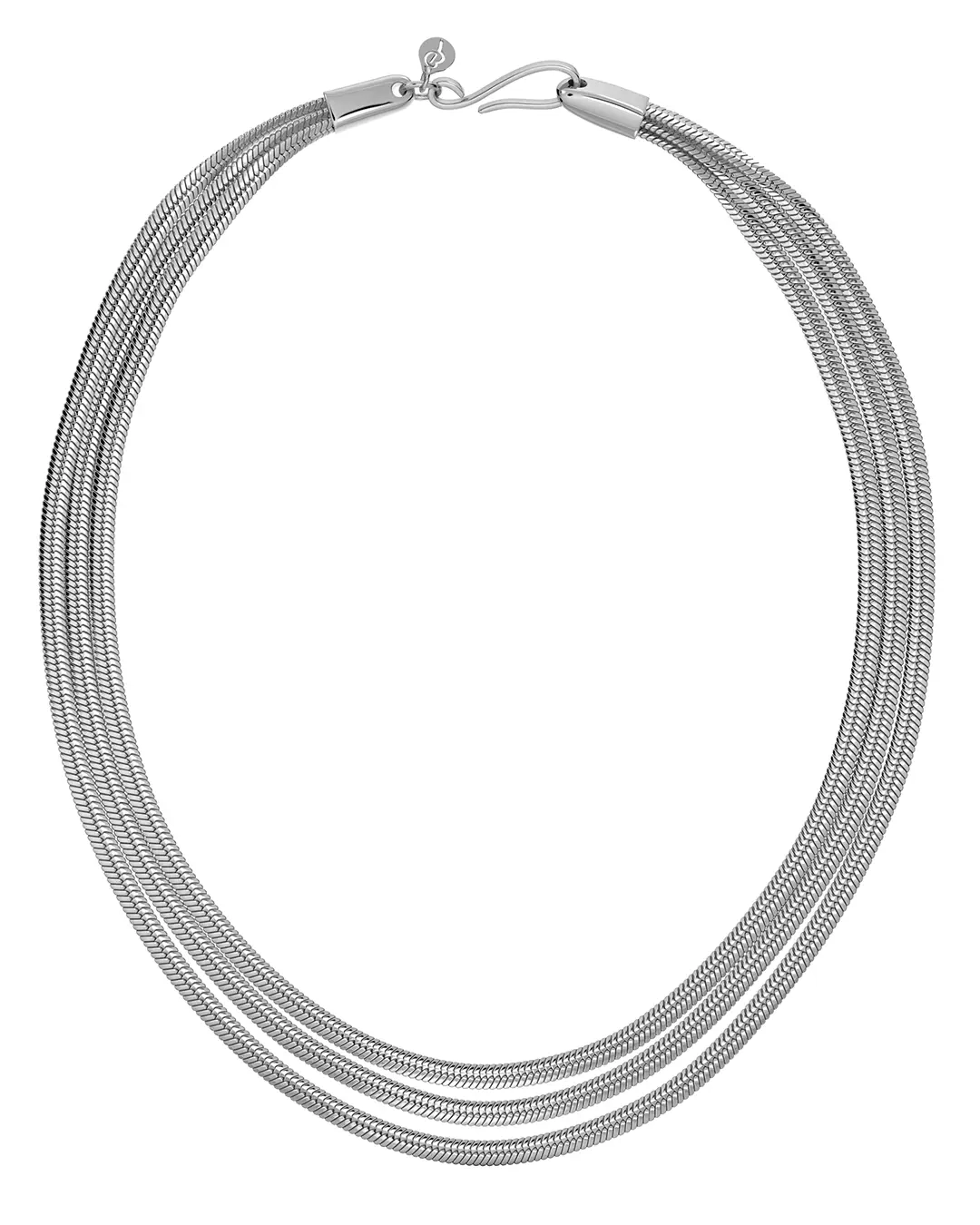 Herringbone Triple Necklace Steel - Edblad - Snabba leveranser - Gratis paketinslagning