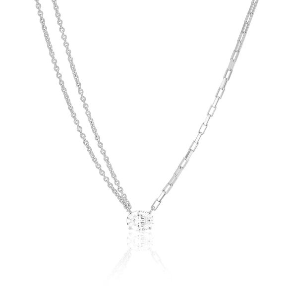 Ellisse Uno Halsband i silver med glittrande Cubic Zirconia-sten från Sif Jakobs