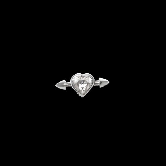 Pierced Heart Ear Stud Clear Quartz - Maria Nilsdotter - 1-2 dagars leverans - Nordic Spectra
