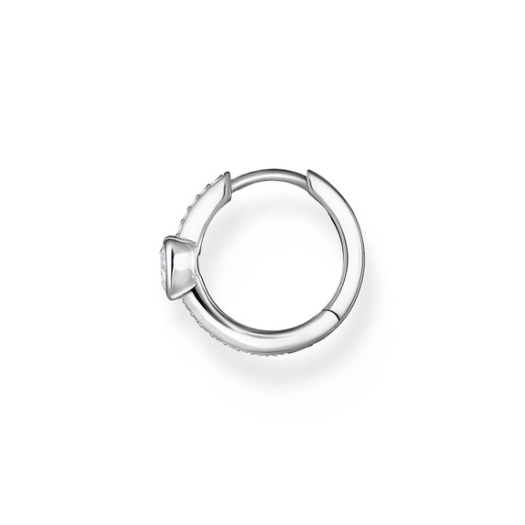 Einzel Creole Mit Herz Und Weiße Steine Silber von Thomas Sabo, Schneller Versand - Nordicspectra.de