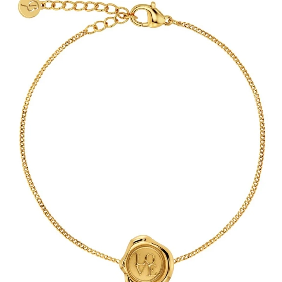 Armband i 14K guldpläterat stål med sigillformad dekoration