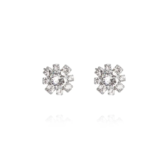 My Petite Earrings i rhodium med en central kristall omgiven av mindre kristaller