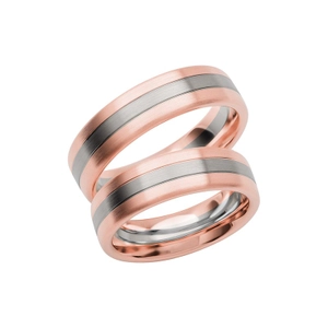 SR3020-6 Roséguld/Vitguld - Vigsel- & förlovningsringar - Schalins - Fri storleksändring* - Nordic Spectra
