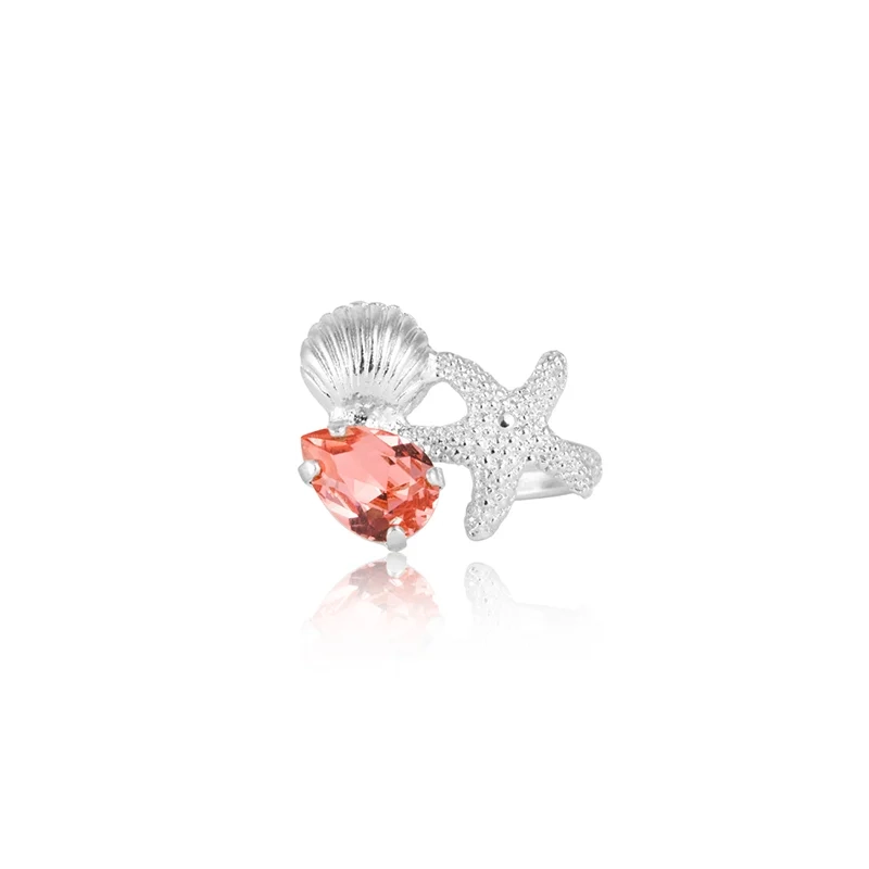 Caroline Svedbom - Seascape Ring Rhodium Rose Peach