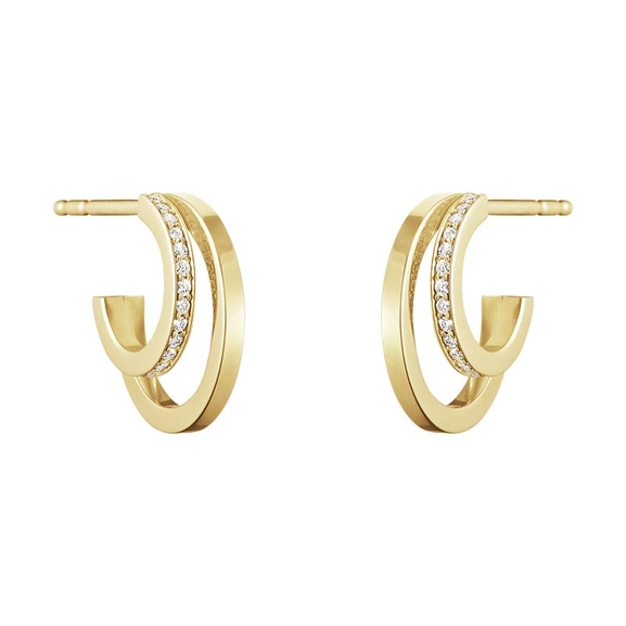 Halo Ohrringe Gold Mit Pavé Diamanten 0.12 ct von Georg Jensen, Schneller Versand - Nordicspectra.de